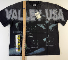 Vale Forever Faith Bling T-shirt Mens Size XL Black Rhinestone Distressed