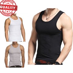 3 to 6 Packs Mens 100% Cotton Tank Top A-Shirt Wife Beater Undershirt Lot