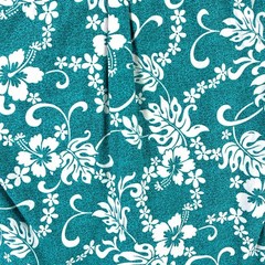 VTG Hilo Hattie Shirt Mens M Blue Green Hawaiian Camp Floral Tiki Aloha Surf 80s