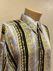 VERSACE CLASSIC V2 silk shirt Baroque & Greek key print size III/M Rare