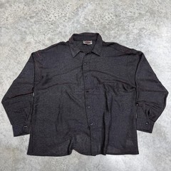 Vehicle Shirt Mens Large Black Red Knit Button translucent y2k disco flames