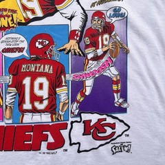 Vintage Salem Joe Montana Kansas City Chiefs Shirt Comic Cartoon Men’s L/XL