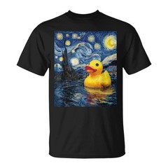 Rubber Duck Duckie Ducky Van Gogh Style Starry Night T-Shirt