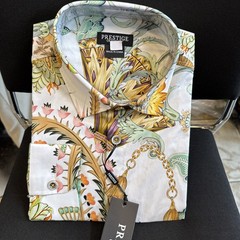 NWT PRESTIGE Men’s Long Sleeve Multi Color Designer Print Shirt Sz. XL
