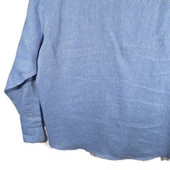 Inserch Collezione Uomo Shirt Mens 2XL Blue 100% Linen Button Up Long Sleeve