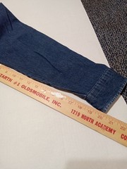 USA 1970s Vintage Male Brand Denim Long Sleeve Shirt Navy Pattern A++ Look