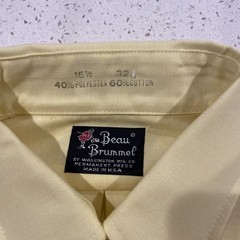 VTG Beau Brummell Shirt Mens 15.5 /32 Long Sleeve Yellow Duck Embroidery NWOT