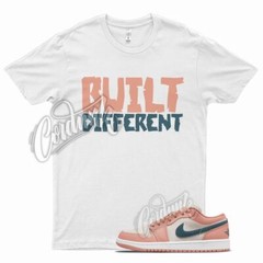White BUILT T Shirt for Air J1 1 Low Light Madder Root Dark Teal Green Pink