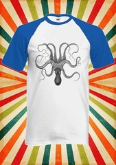 Octopus Drawing Vintage Funny Men Women Long Short Sleeve Baseball T Shirt 1230