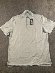 NWT Vineyard Vines Golf Shirt Mens White/Green Palm Tree Printed Sankaty Polo