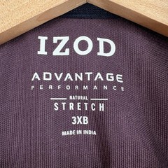 IZOD Advantage Polo Shirt Mens Big 3X Purple Performance Stretch UPF 50 NWT