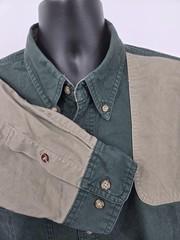 Cabelas Shirt XLT TALL Green Shooting Hunting Outdoor Button Quilted Cotton