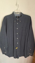 Nautica Shirt Mens 3X Blue Plaid Long Sleeve Button Down Pocket Nautical Preppy