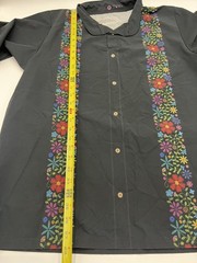 CASA BONITA Denver Employee black floral Uniform Shirt, Size medium, South Park