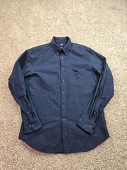 Uniqlo Shirt Mens Medium Blue Long Sleeve Button Down Slim Fit Pocket Cotton