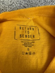 Return To Sender Shirt Mens S Yellow Warning Genius At Work Graphic Tee Tagless