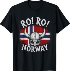 Ro Ro Norway Viking Helmet Norwegian Flag Nordic Pride T-Shirt