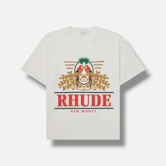 Rhude Men Ivory Parakeet Graphic Print Tee Crew-Neck T-Shirt Top Size M