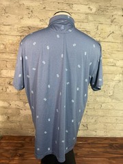 johnnie-O Prep-Formance Men’s All-Over Print Polo Shirt Blue XL Stretch SS