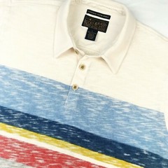 LUCKY BRAND Mens Vintage Slub Multi colored Lightweight Cotton POLO Shirt LARGE