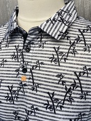 Black Clover Polo Shirt Men’s 2XL Geometric Short Sleeve Stretch Golf Live Lucky