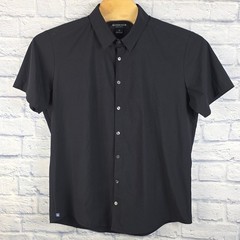Mizzen+Main Men Black Trim Fit Short Sleeve Performance Button Down Shirt Sz XL