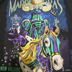 Vintage 2000 Michael Hunt New Orleans Mardi Gras Armored Knight And Horse Tee XL