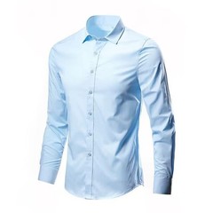 Mens Long Sleeve Dress Shirt Button Down Casual Printed Fancy Contrast Trim Cuff