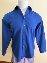 Calvin Klein Men’s Cobalt Blue Long Sleeve Slim FIt No Iron Dress Shirt 16 33/34