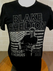 Blake Shelton Friends & Heroes Tour 2021 Black Concert Shirt M Med Canvas Brand