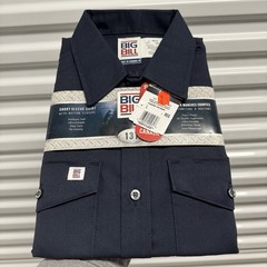 Big Bill Navy Work Shirt Button Up Made In Canada Size Large Read Below