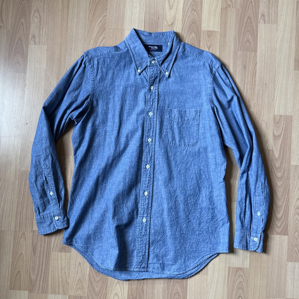 Men’s Kamakura Shirts Tokyo Slim Fit Sport Chambray Shirt Ivy Style 16-33.5
