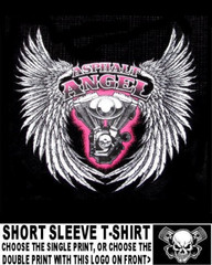 Asphalt Angel V-Twin Motorcycle Engine Lady Biker Rider Wings T-shirt WS551