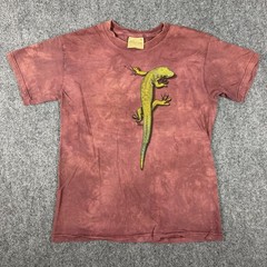 VTG The Mountain Lizard Graphic T Shirt Youth Size XL Burgundy Red Tie Dye