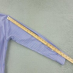 Roundtree & Yorke Gold Label Dress Shirt Mens 14.5 Blue Check Slim Non Iron