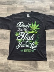 Pro Club Men’s Heavyweight black Graphic 420 Tee Black Size L shirt