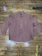 VTG Club Room Red 8oz Denim Button Up Shirt Mens XL Long Sleeve Cotton
