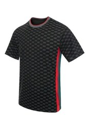Men’s Italian fashion Short Sleeve V-Neck Multicolor T-shirt Red/Green Contrast