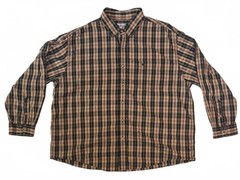 Carhartt Men’s 3XL Black Tan Plaid Cotton Button Down Shirt S218 Workwear Grunge