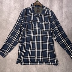 Wrangler ATG Men’s L Blue Plaid Flannel Button Up All Terrain Gear Shirt