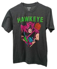 Marvel Hawkeye Shirt Men’s Medium Gray Short Sleeve T-Shirt Movie Cartoon