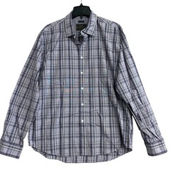 Jos. A. Bank Men’s XL Tailored Fit Purple Plaid Long Sleeve Shirt Cotton P0586