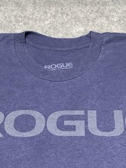 Rogue Fitness Blue Small Workout Lift Heavy Gym Rat Shirt
