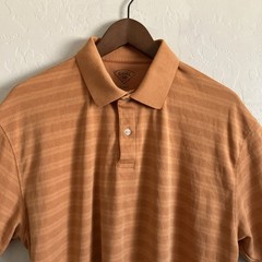 Mens L Performance Polo Short Sleeve Outdoor Colorful Orange Haggar Cool 18