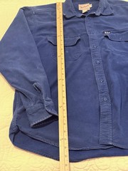 Woolrich Chamois Men’s XL Outdoor Wear Expedition Blue Cloth Button Shirt *READ