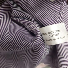Thomas Pink Prestige Dress Shirt Mens 16.5 35 Purple Herringbone French Cuff