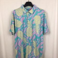 Chubbies Mens Performance Polo Shirt Large Pastels Pineapple Modern Athleisure