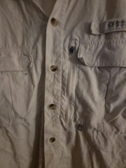 gander mountain guide series Cream Button Down No Size 47 In. Chest