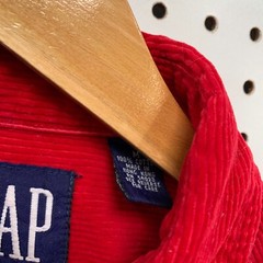 Vintage 90s GAP Corduroy Buttton Shirt Mens Medium Red Pocket 22.5×31