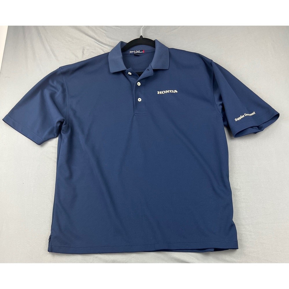 Sport-Tek Honda Polo Shirt Mens Large L Blue Good Supplier Development Mesh